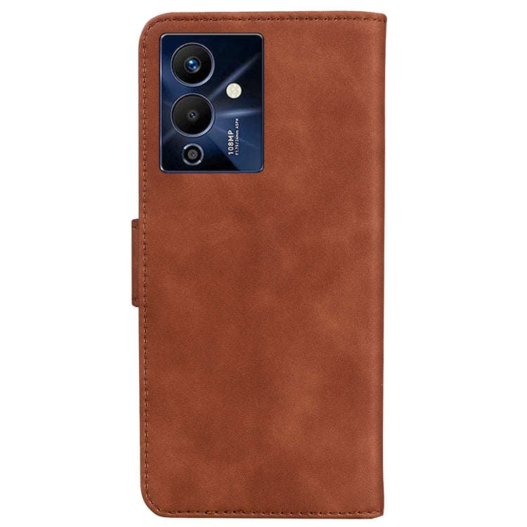 For Infinix Note 12 Pro 5G Skin Feel Pure Color Flip Leather Phone Case(Brown)