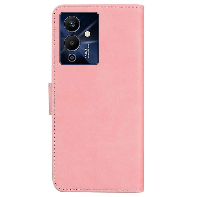 For Infinix Note 12 Pro 5G Skin Feel Pure Color Flip Leather Phone Case(Pink)