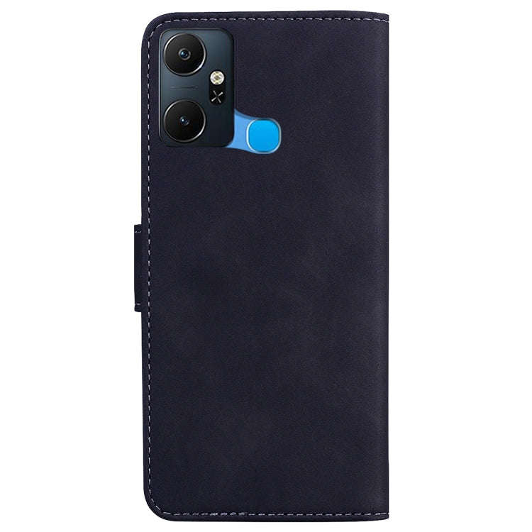 For Infinix Smart 6 Plus Skin Feel Pure Color Flip Leather Phone Case(Black)