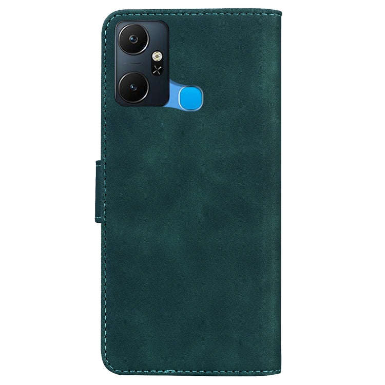 For Infinix Smart 6 Plus Skin Feel Pure Color Flip Leather Phone Case(Green)