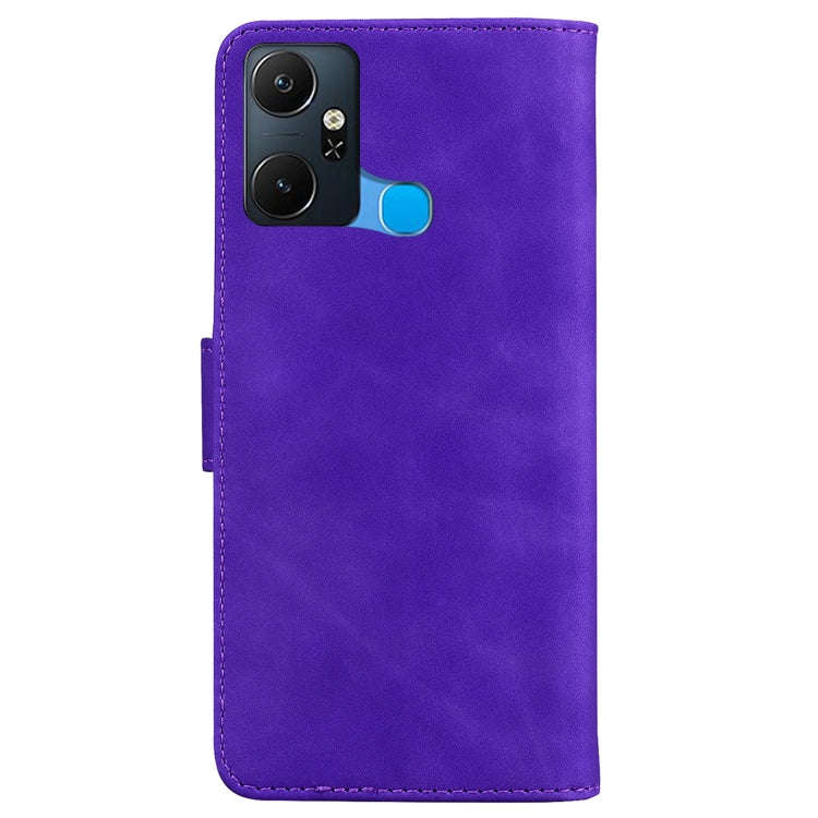 For Infinix Smart 6 Plus Skin Feel Pure Color Flip Leather Phone Case(Purple)