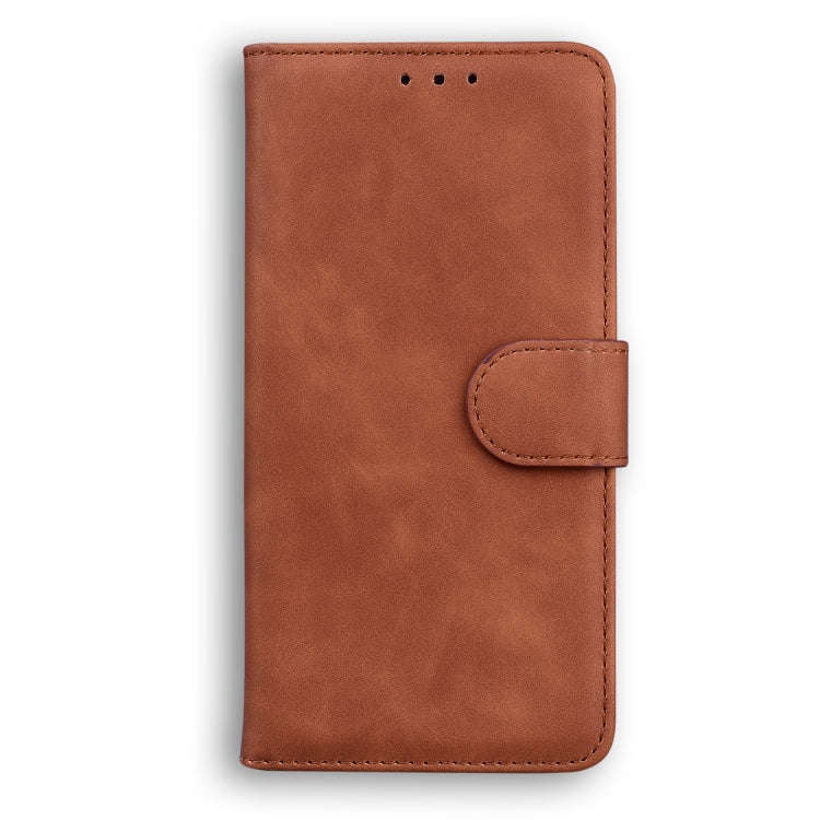 For Tecno Camon 19 Neo Skin Feel Pure Color Flip Leather Phone Case(Brown)