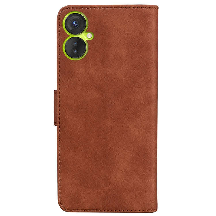 For Tecno Camon 19 Neo Skin Feel Pure Color Flip Leather Phone Case(Brown)
