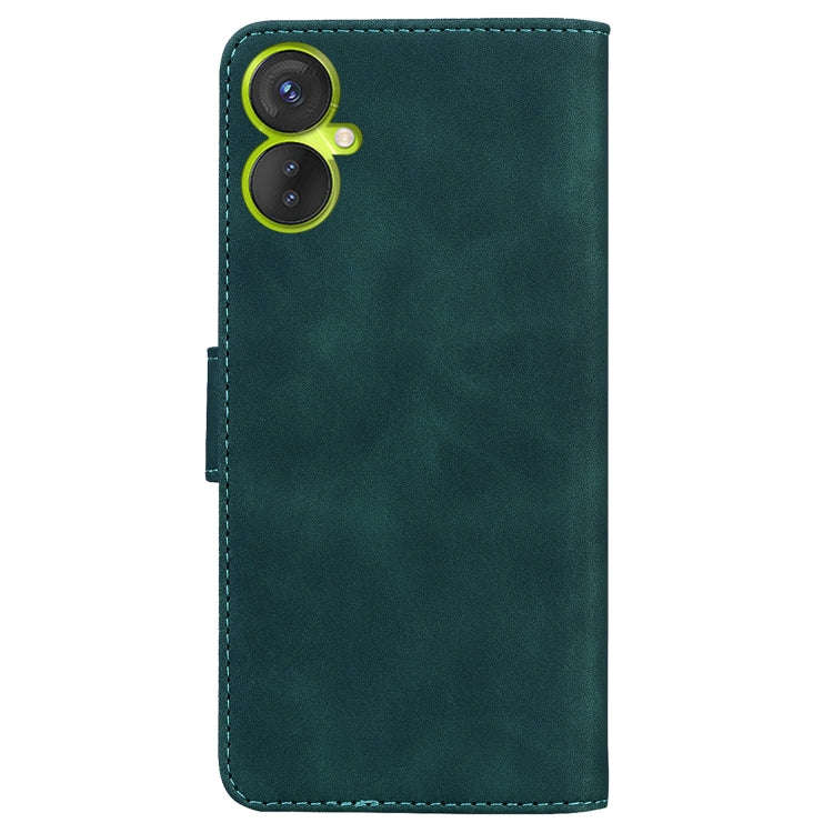 For Tecno Camon 19 Neo Skin Feel Pure Color Flip Leather Phone Case(Green)