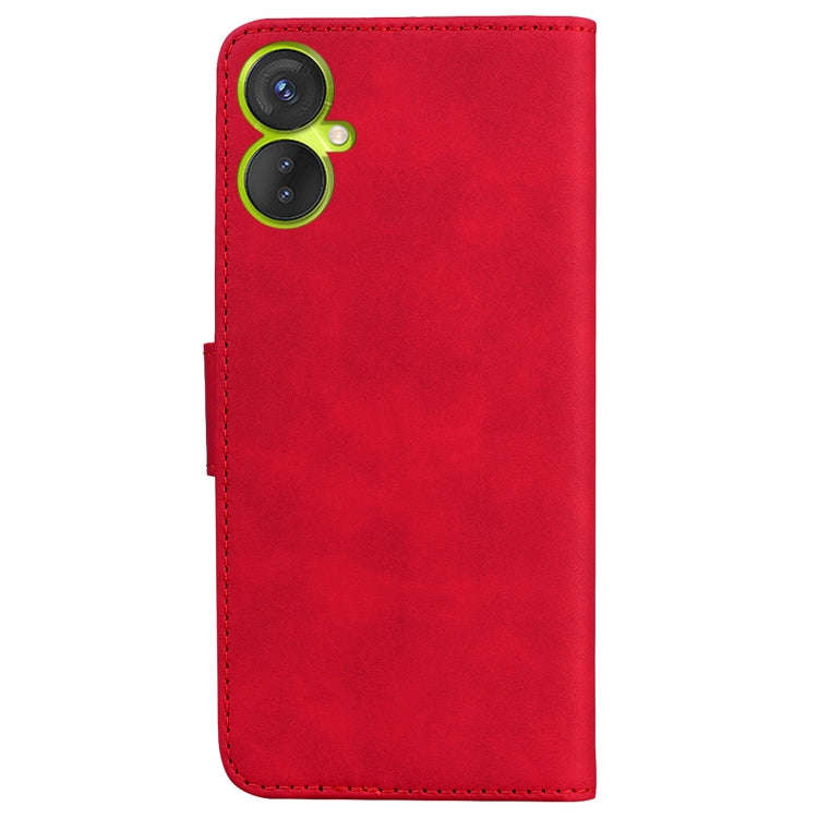 For Tecno Camon 19 Neo Skin Feel Pure Color Flip Leather Phone Case(Red)