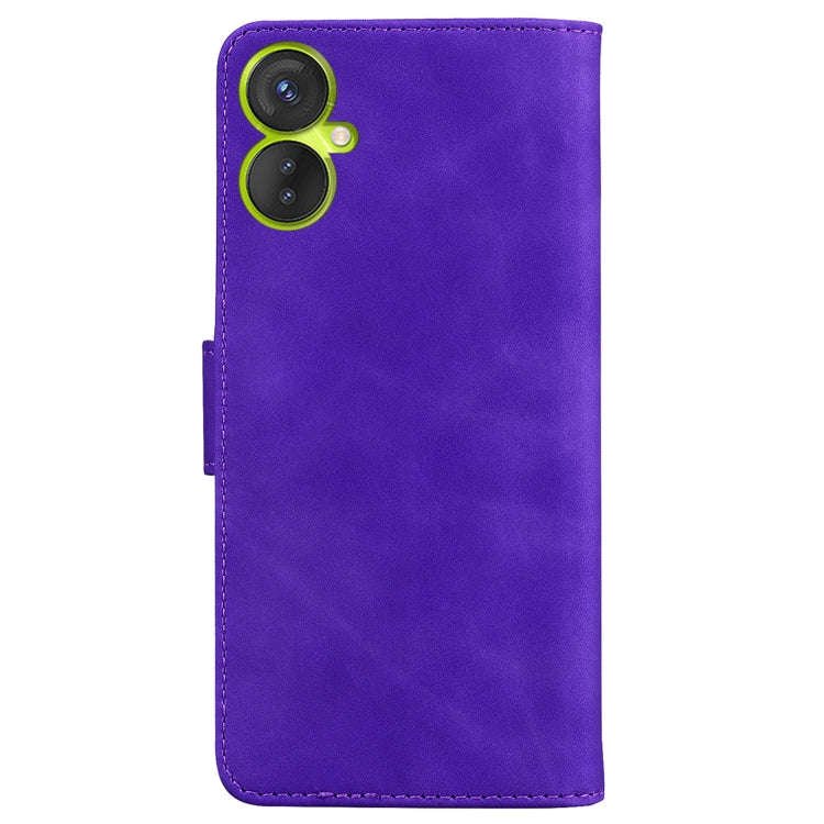 For Tecno Camon 19 Neo Skin Feel Pure Color Flip Leather Phone Case(Purple)