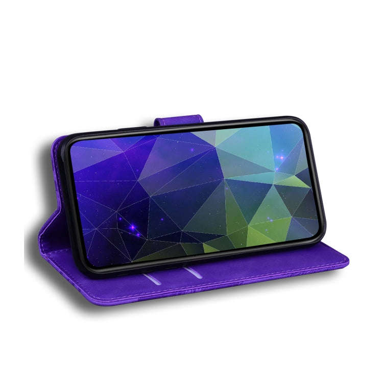 For Tecno Camon 19 Neo Skin Feel Pure Color Flip Leather Phone Case(Purple)