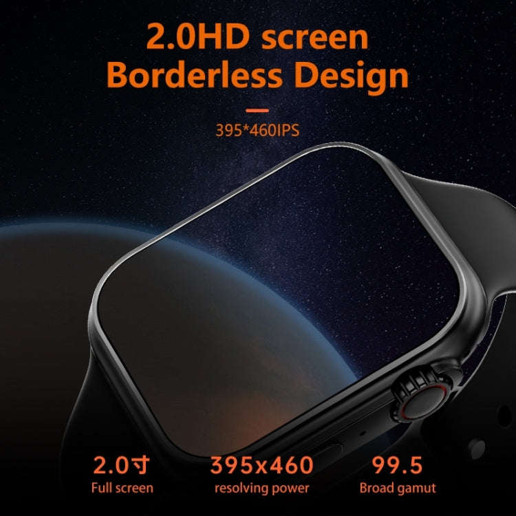 WS8 Pro 2.0 inch IPS Full Touch Screen Smart Watch, IP67 Waterproof Support Heart Rate & Blood Ox...