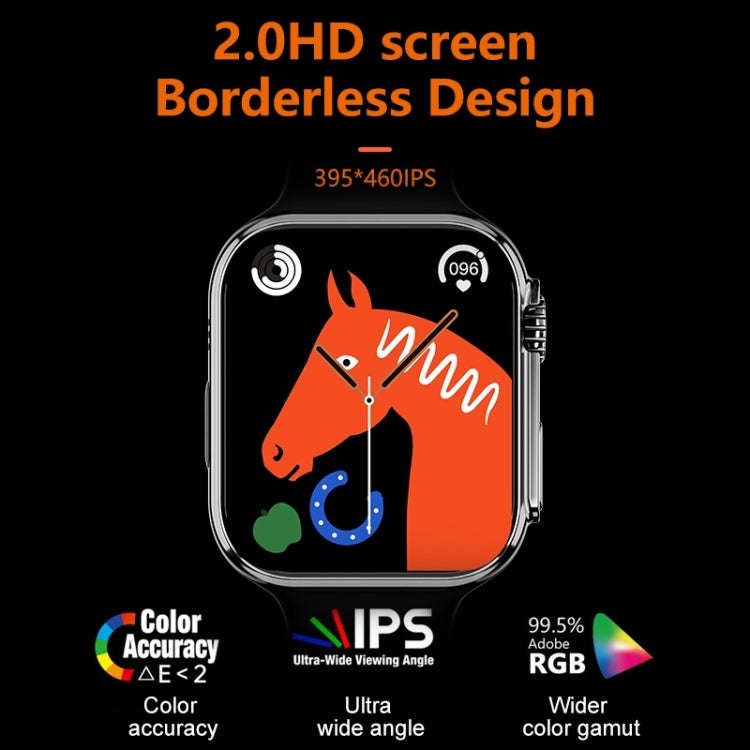 WS8 Plus 2.0 inch IPS Full Touch Screen Smart Watch, IP68 Waterproof Support Heart Rate & Blood O...