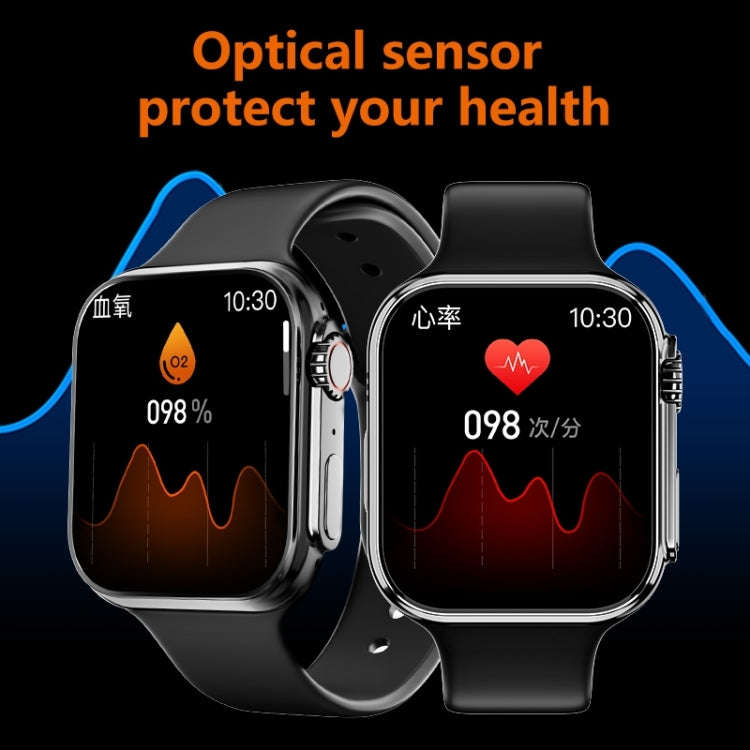 WS8 Plus 2.0 inch IPS Full Touch Screen Smart Watch, IP68 Waterproof Support Heart Rate & Blood O...