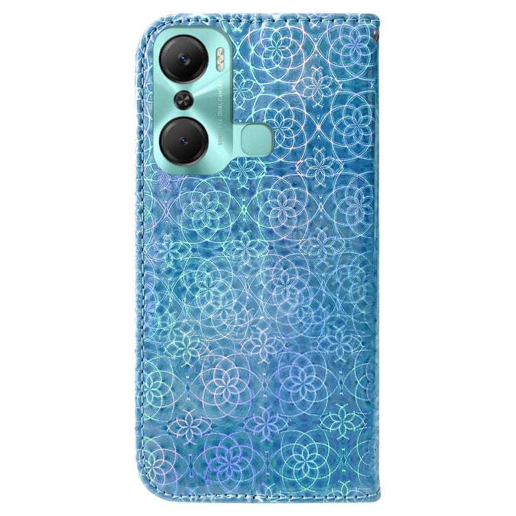 For Infinix Hot 12 Pro Colorful Magnetic Buckle Leather Phone Case(Blue)