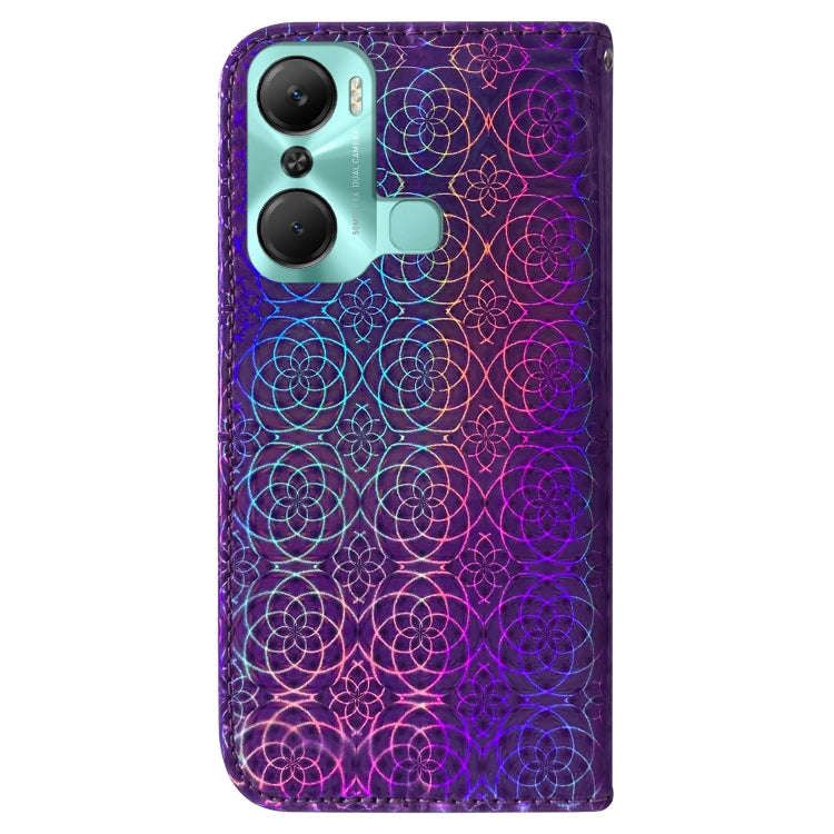 For Infinix Hot 12 Pro Colorful Magnetic Buckle Leather Phone Case(Purple)
