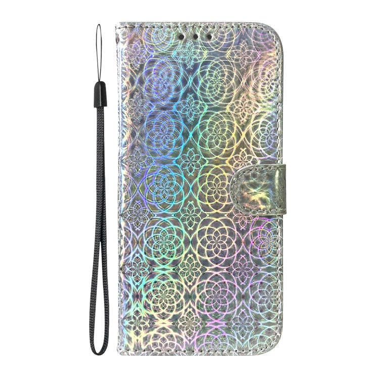 For Infinix Hot 12 Pro Colorful Magnetic Buckle Leather Phone Case(Silver)