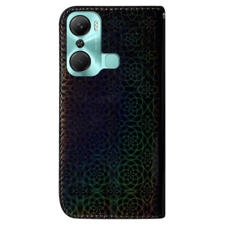 For Infinix Hot 12 Pro Colorful Magnetic Buckle Leather Phone Case(Black)