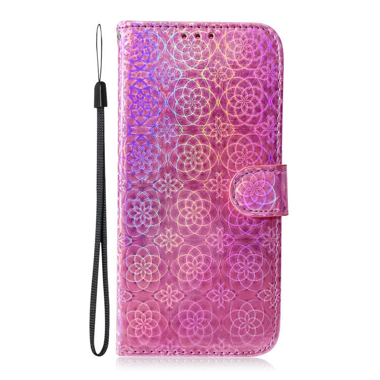 For Infinix Hot 12 Pro Colorful Magnetic Buckle Leather Phone Case(Pink)