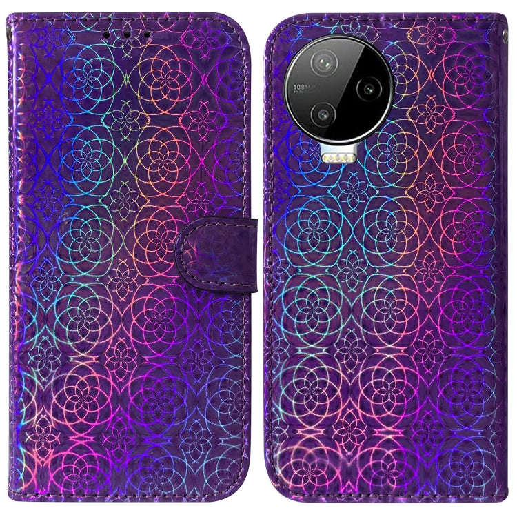 For Infinix Note 12 Pro 4G Colorful Magnetic Buckle Leather Phone Case(Purple)