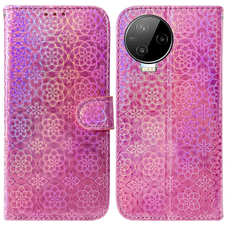 For Infinix Note 12 Pro 4G Colorful Magnetic Buckle Leather Phone Case(Pink)