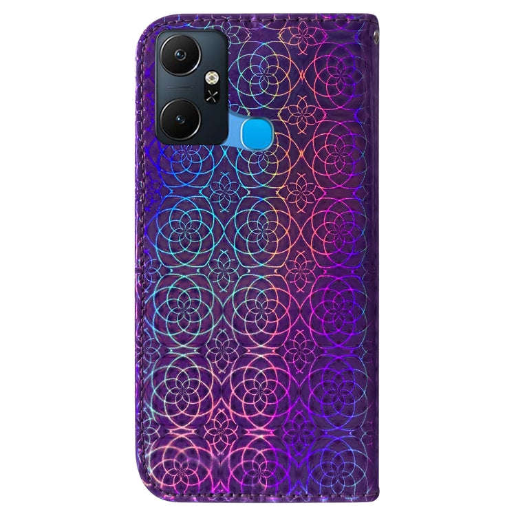 For Infinix Smart 6 Plus Colorful Magnetic Buckle Leather Phone Case(Purple)