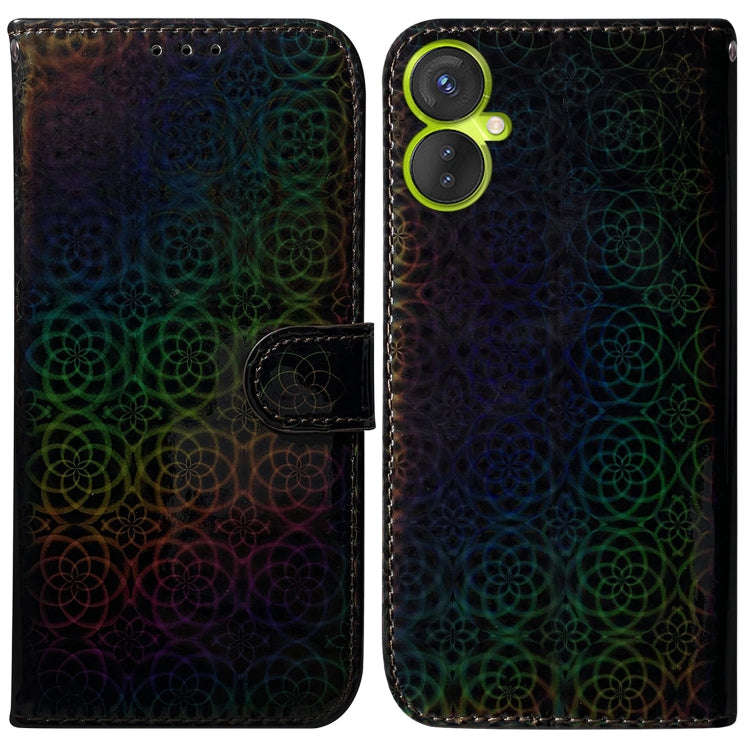 For Tecno Camon 19 Neo Colorful Magnetic Buckle Leather Phone Case(Black)