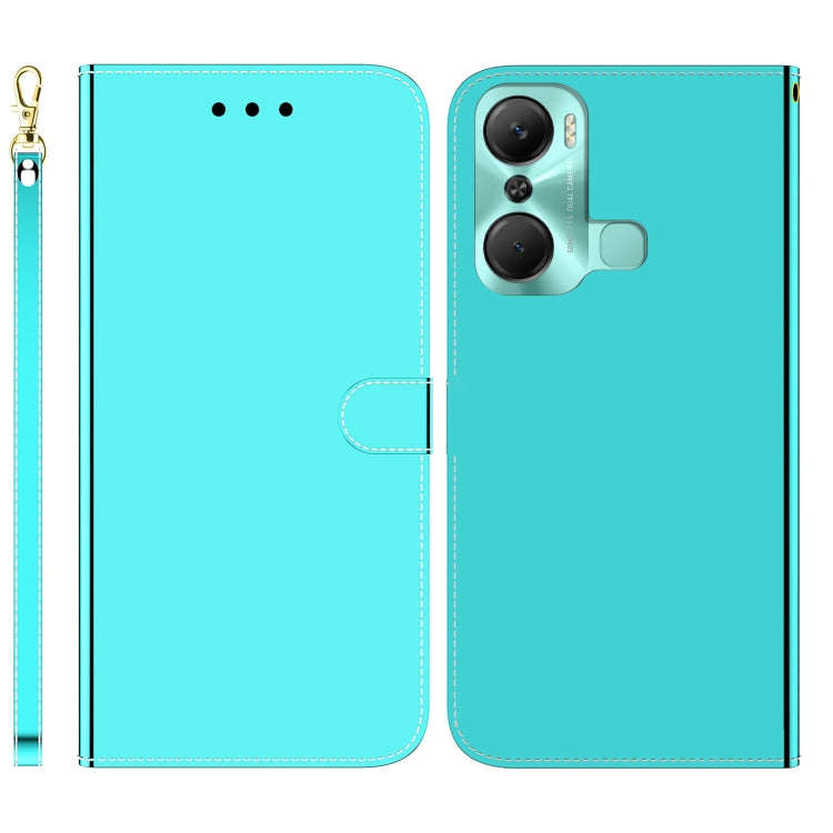 For Infinix Hot 12 Pro Imitated Mirror Surface Leather Phone Case(Mint Green)