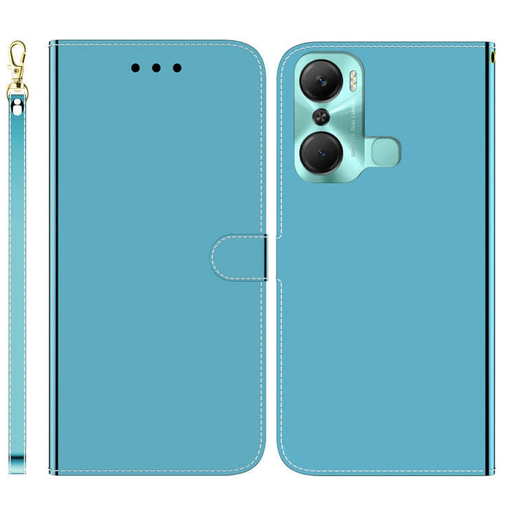 For Infinix Hot 12 Pro Imitated Mirror Surface Leather Phone Case(Blue)