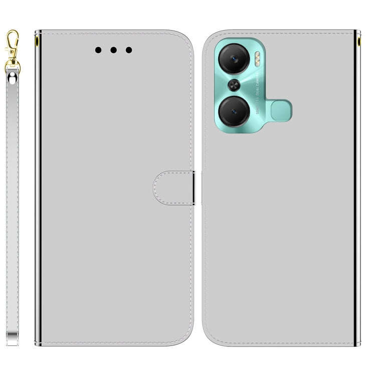 For Infinix Hot 12 Pro Imitated Mirror Surface Leather Phone Case(Silver)