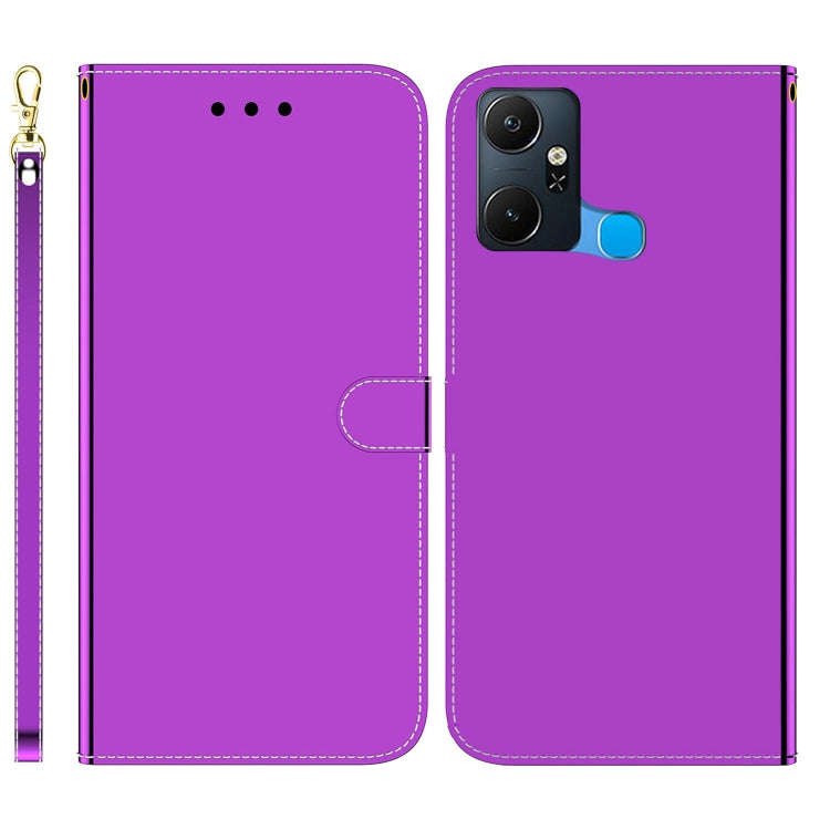 For Infinix Smart 6 Plus Imitated Mirror Surface Leather Phone Case(Purple)