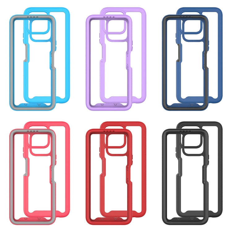 For Honor X8 4G Starry Sky Solid Color Shockproof TPU Clear PC Phone Case(Purple)