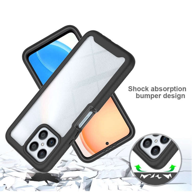 For Honor X8 4G Starry Sky Solid Color Shockproof TPU Clear PC Phone Case(Red)