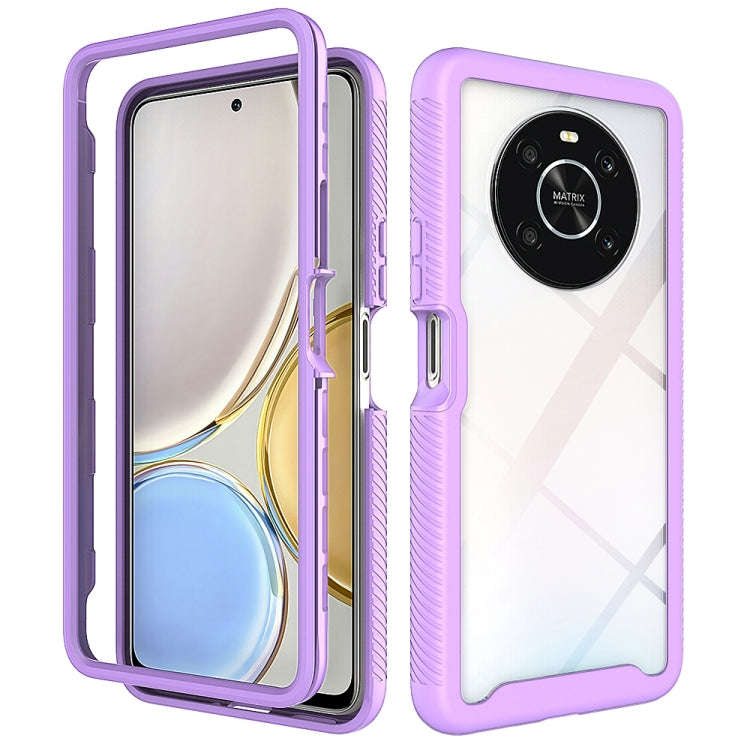 For Honor X9 4G / 5G / Magic 4 Lite Starry Sky Solid Color Shockproof TPU Clear PC Phone Case(Pur...