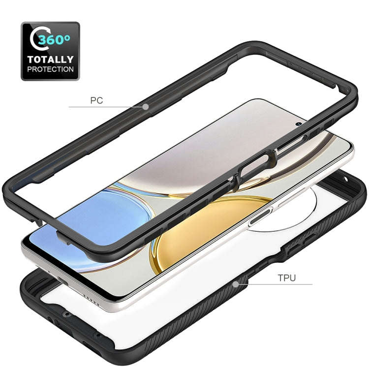 For Honor X9 4G / 5G / Magic 4 Lite Starry Sky Solid Color Shockproof TPU Clear PC Phone Case(Pur...