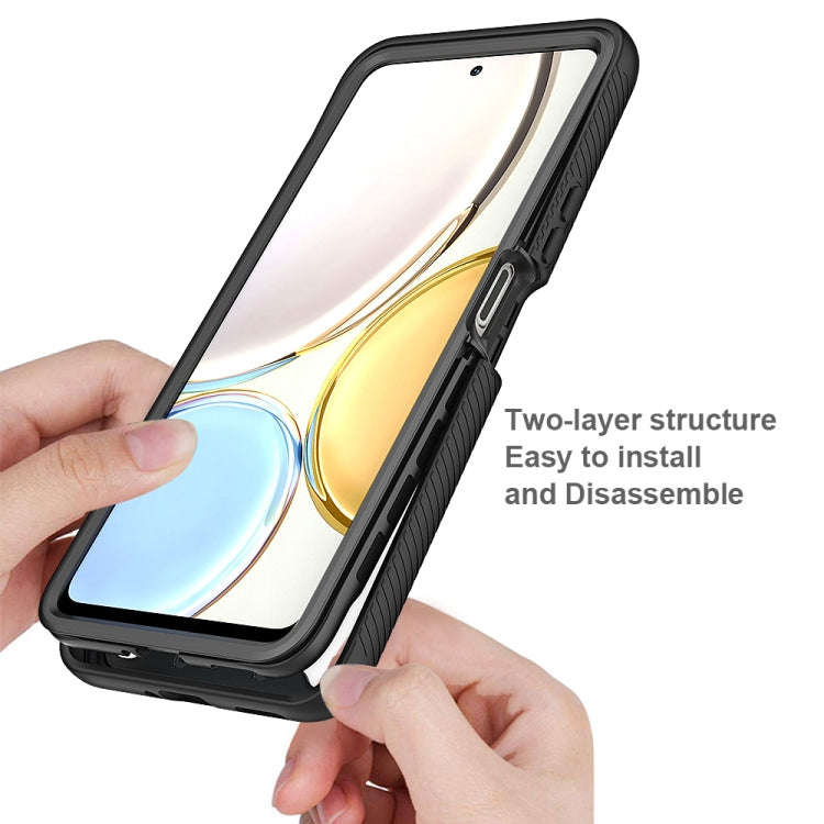 For Honor X9 4G / 5G / Magic 4 Lite Starry Sky Solid Color Shockproof TPU Clear PC Phone Case(Pur...