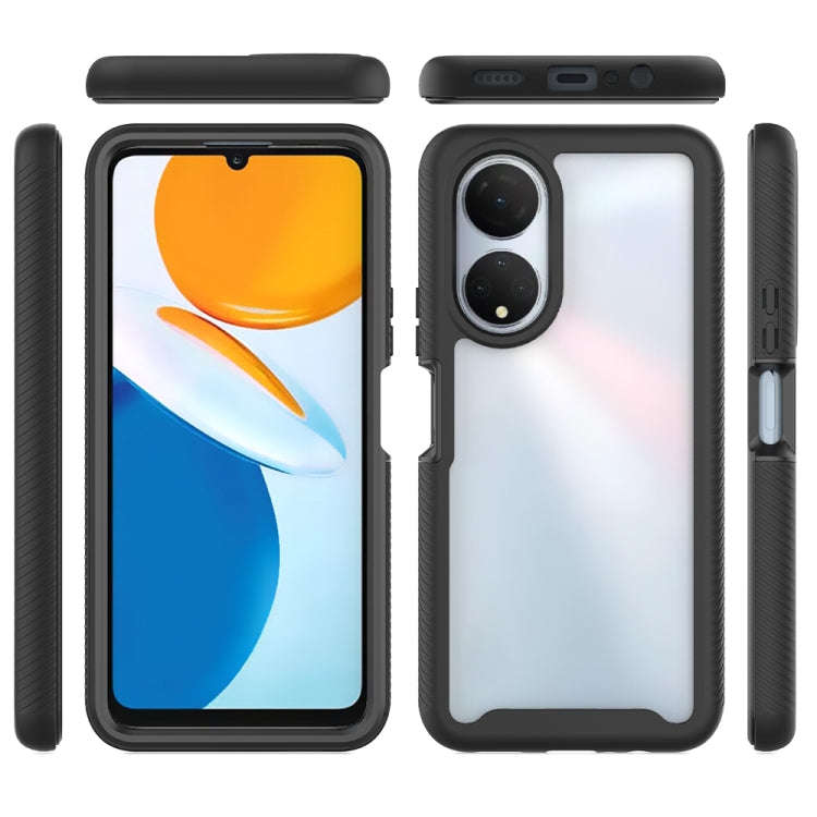 For Honor X7 Starry Sky Solid Color Shockproof TPU Clear PC Phone Case(Black)