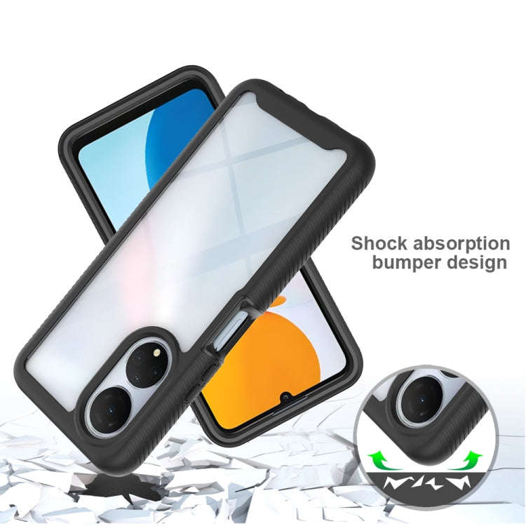 For Honor X7 Starry Sky Solid Color Shockproof TPU Clear PC Phone Case(Black)