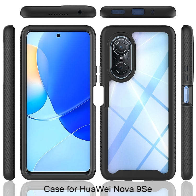 For Huawei Nova 9 SE Starry Sky Solid Color Shockproof TPU Clear PC Phone Case(Sky Blue)