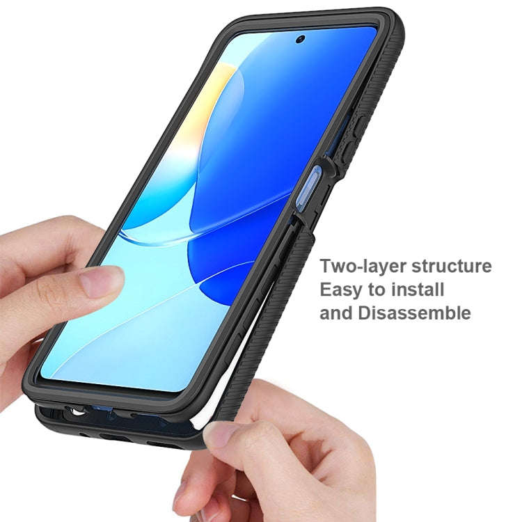For Huawei Nova 9 SE Starry Sky Solid Color Shockproof TPU Clear PC Phone Case(Sky Blue)