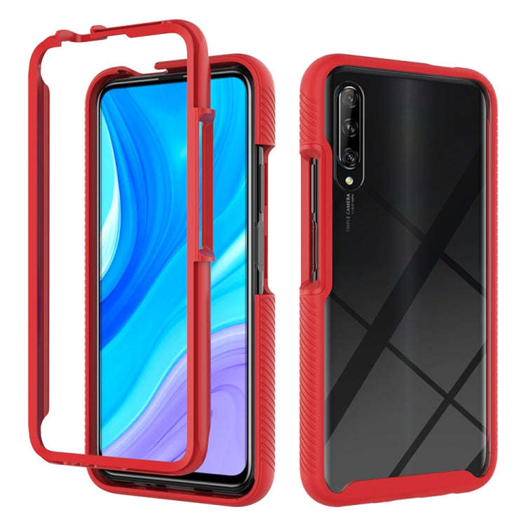For Huawei Y9S Starry Sky Solid Color Shockproof TPU Clear PC Phone Case(Red)