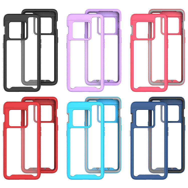 For OnePlus 10 Pro Starry Sky Solid Color Shockproof TPU Clear PC Phone Case(Sky Blue)