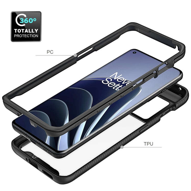 For OnePlus 10 Pro Starry Sky Solid Color Shockproof TPU Clear PC Phone Case(Sky Blue)