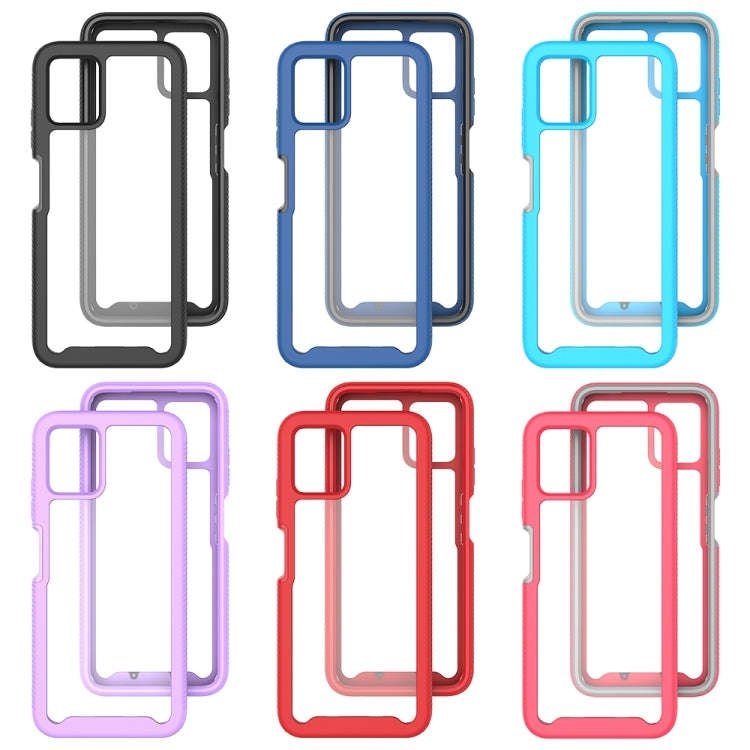For T-Moblie Revvl 6 Pro 5G Starry Sky Solid Color Shockproof TPU Clear PC Phone Case(Sky Blue)