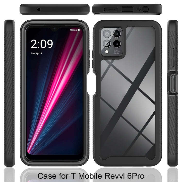 For T-Moblie Revvl 6 Pro 5G Starry Sky Solid Color Shockproof TPU Clear PC Phone Case(Sky Blue)