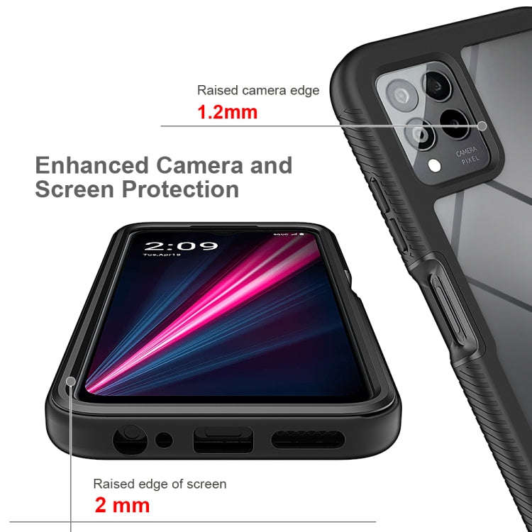 For T-Moblie Revvl 6 Pro 5G Starry Sky Solid Color Shockproof TPU Clear PC Phone Case(Sky Blue)