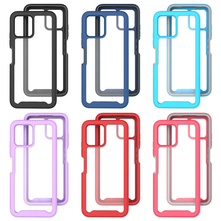 For T-Moblie Revvl 6 5G Starry Sky Solid Color Shockproof TPU Clear PC Phone Case(Black)