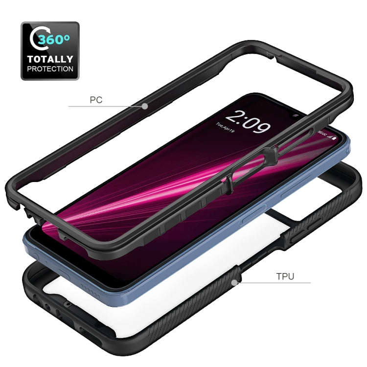 For T-Moblie Revvl 6 5G Starry Sky Solid Color Shockproof TPU Clear PC Phone Case(Black)