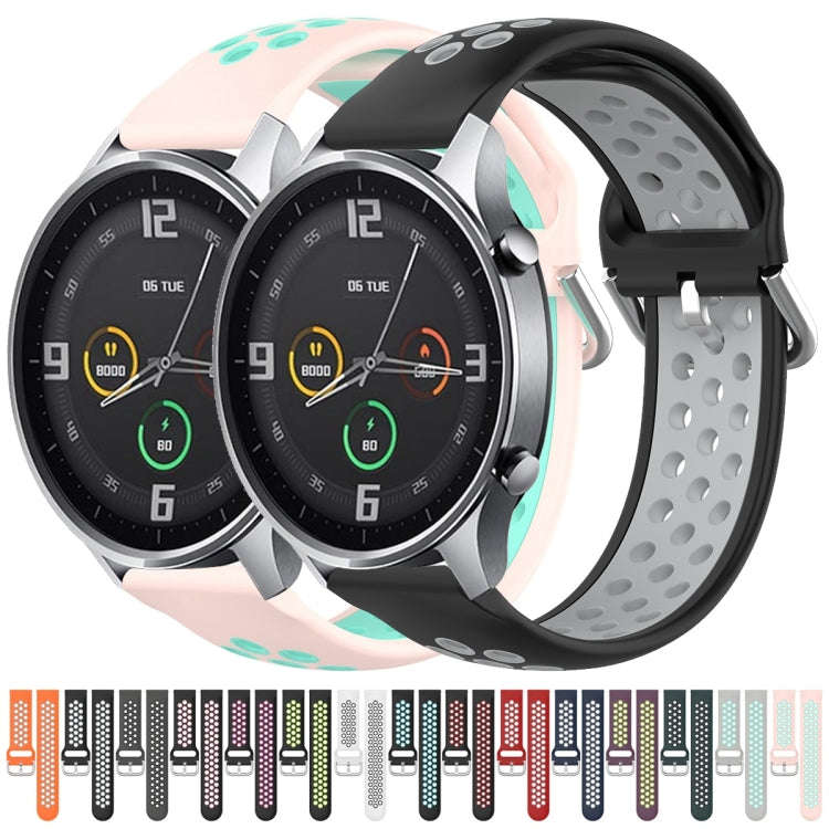 For Xiaomi Watch Color 22mm Clasp Two Color Sport Watch Band(Purple + Green)
