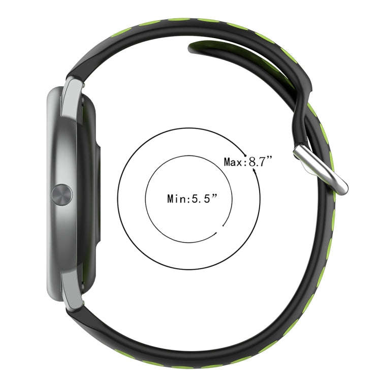 For Xiaomi Watch Color 22mm Clasp Two Color Sport Watch Band(Black + Mint Green)