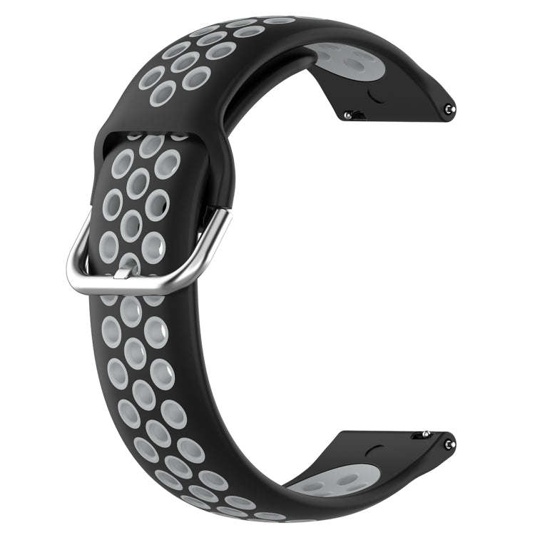 For Huawei Watch GT 46mm / 42mm 22mm Clasp Two Color Sport Watch Band(Black + Grey)