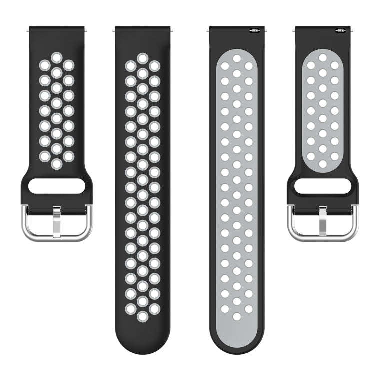For Huawei Watch GT 46mm / 42mm 22mm Clasp Two Color Sport Watch Band(Black + Grey)