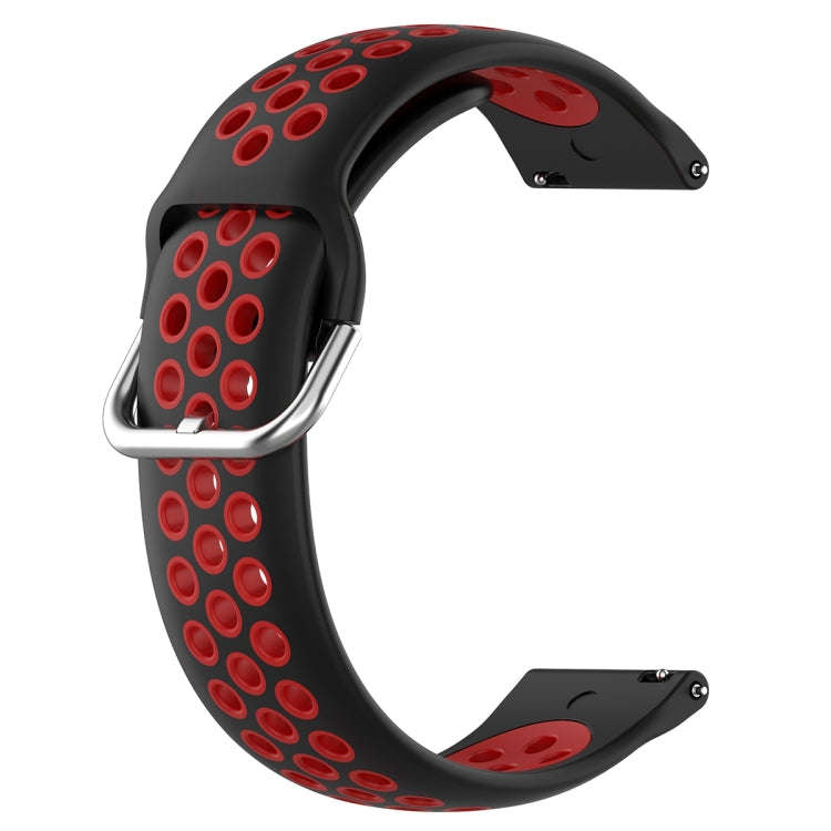 For Huawei Watch GT 46mm / 42mm 22mm Clasp Two Color Sport Watch Band(Red + Black)