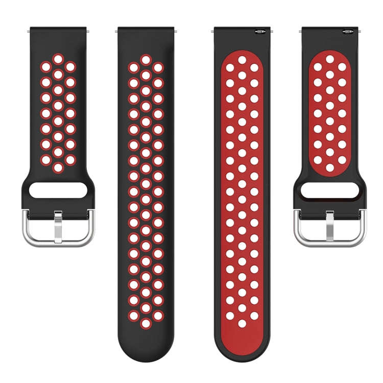 For Huawei Watch GT 46mm / 42mm 22mm Clasp Two Color Sport Watch Band(Red + Black)